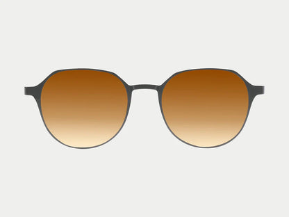 Oval Titanium Magnetic Clip-on Eyeglasses Sunglasses (5-in-1) Gunmatel
