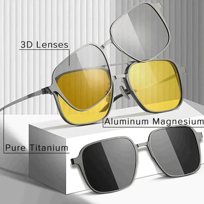 5-in-1 Magnetic Polerised Sunglasses